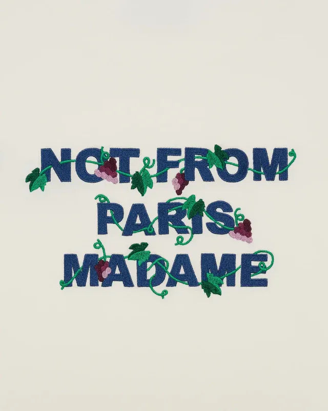 Vine embroidered slogan t-shirt-DRÔLE DE MONSIEUR-Verso