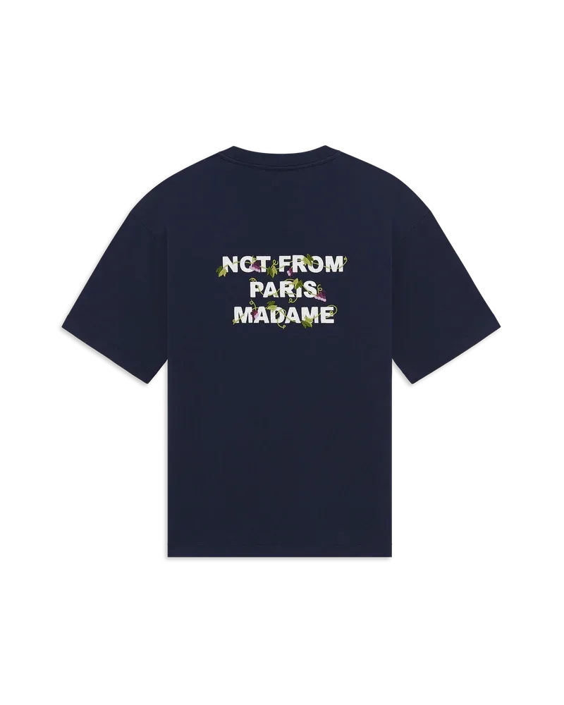 Vine embroidered slogan t-shirt-DRÔLE DE MONSIEUR-Verso