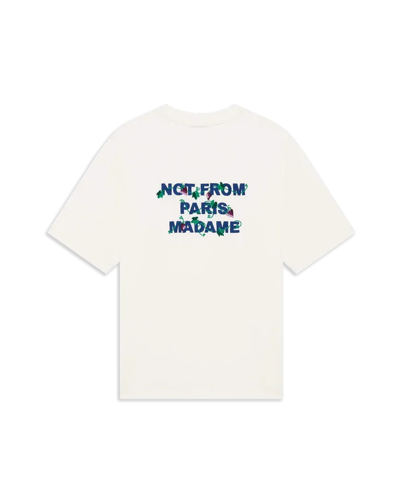 Vine embroidered slogan t-shirt-DRÔLE DE MONSIEUR-Verso