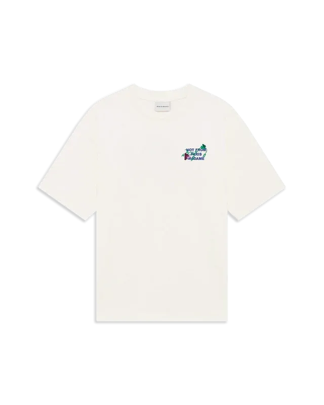 Vine embroidered slogan t-shirt-DRÔLE DE MONSIEUR-Verso