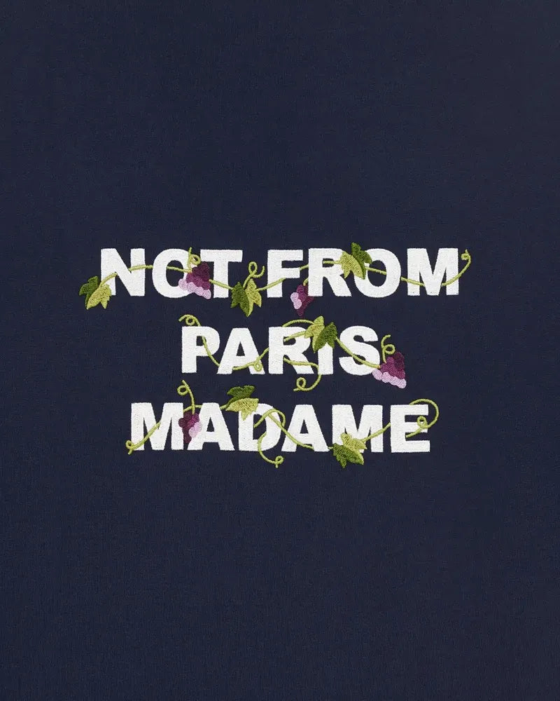 Vine embroidered slogan t-shirt-DRÔLE DE MONSIEUR-Verso