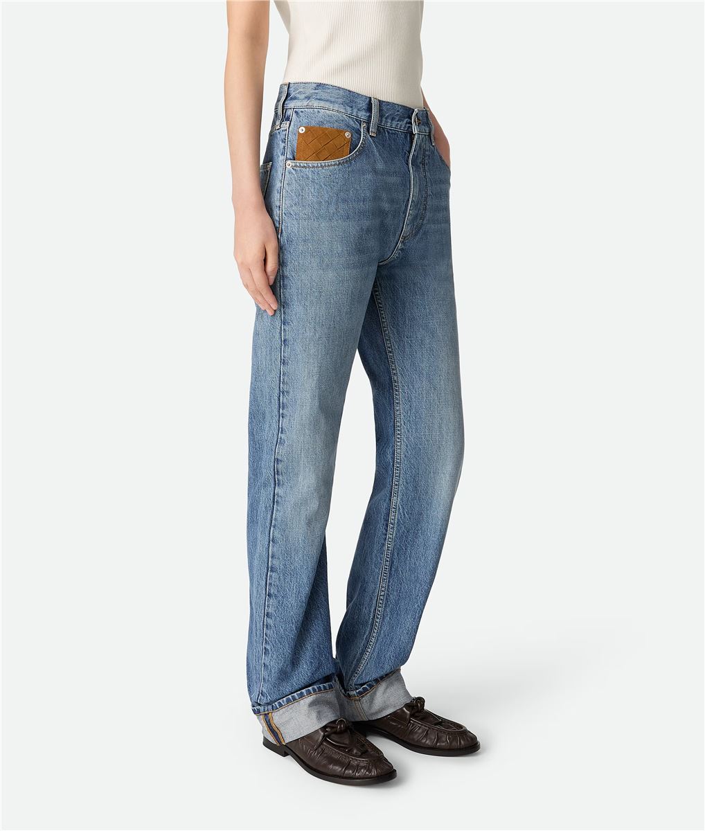 Vintage Indigo Straight Jeans-BOTTEGA VENETA-Verso