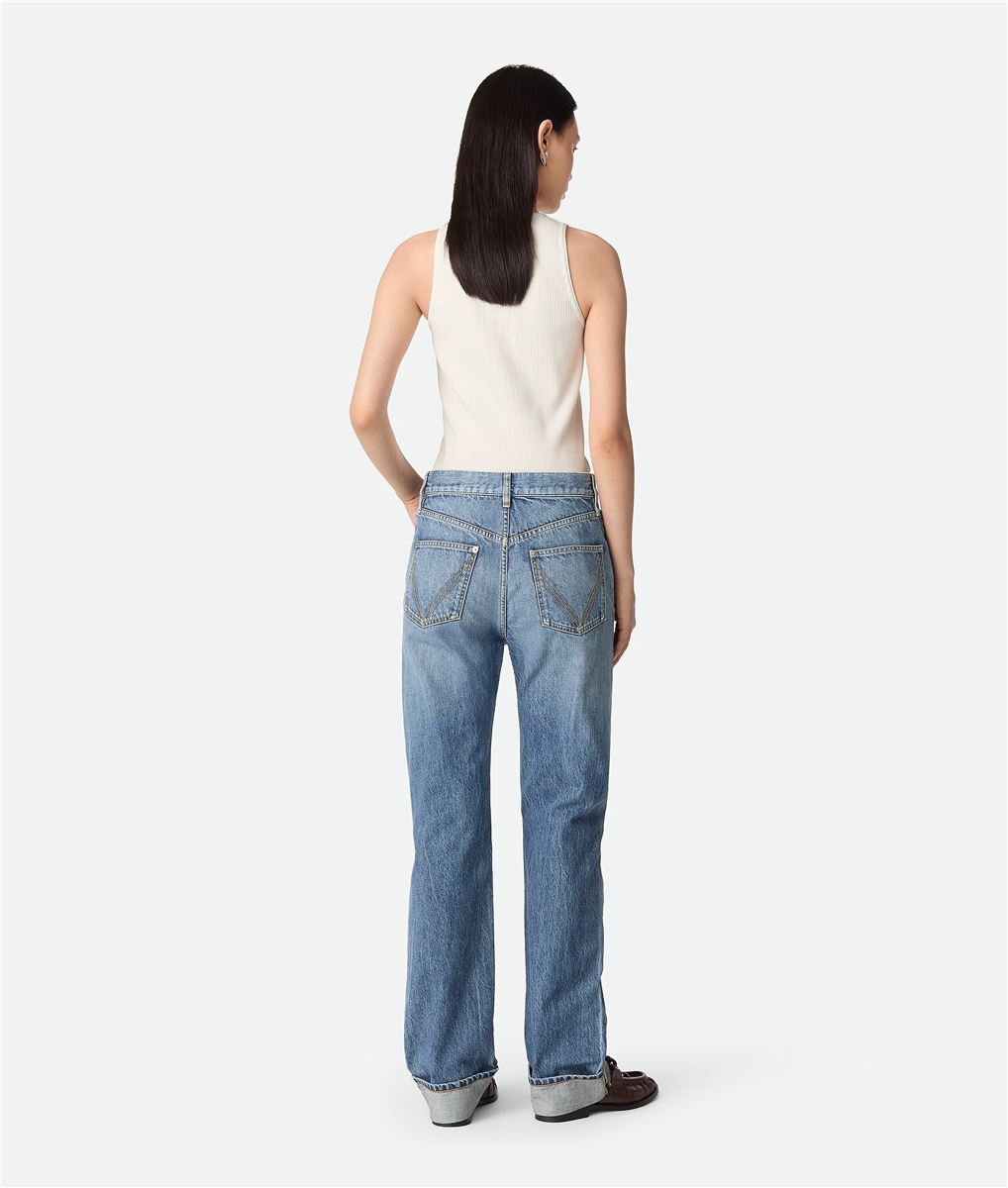 Vintage Indigo Straight Jeans-BOTTEGA VENETA-Verso