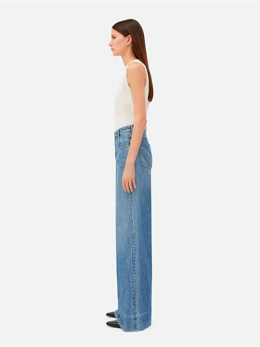 VINTAGE INDIGO WIDE LEG DENIM -  BOTTEGA VENETA -  Verso