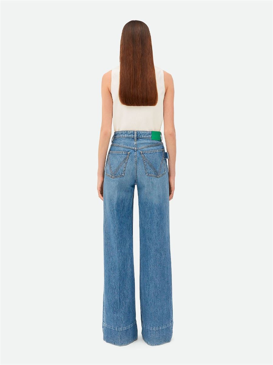 VINTAGE INDIGO WIDE LEG DENIM -  BOTTEGA VENETA -  Verso
