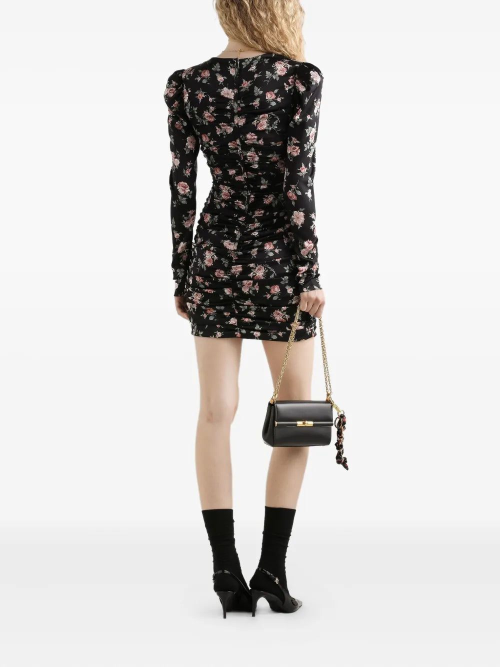 Dolce & gabbana ruched floral mini dress-DOLCE&GABBANA-Verso