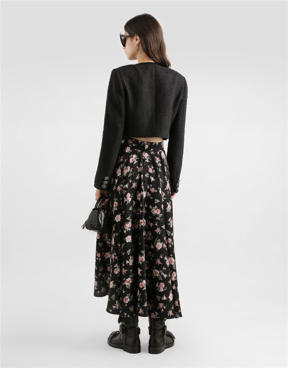 Vintage roses-print charmeuse circle skirt-DOLCE&GABBANA-Verso