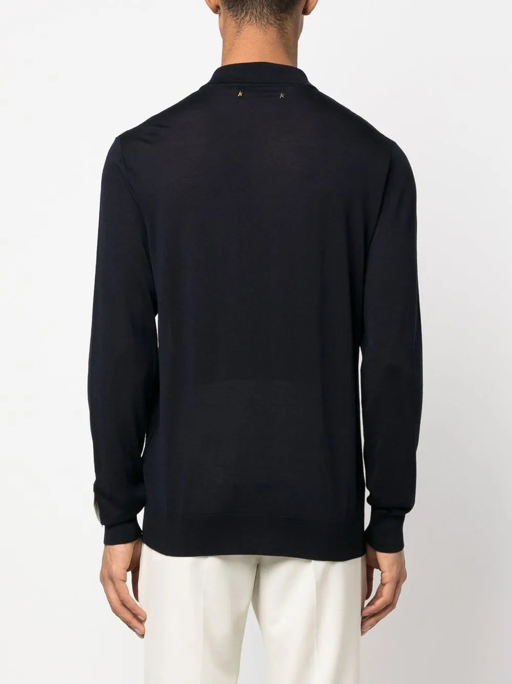 Virgin wool polo shirt-GOLDEN GOOSE-Verso