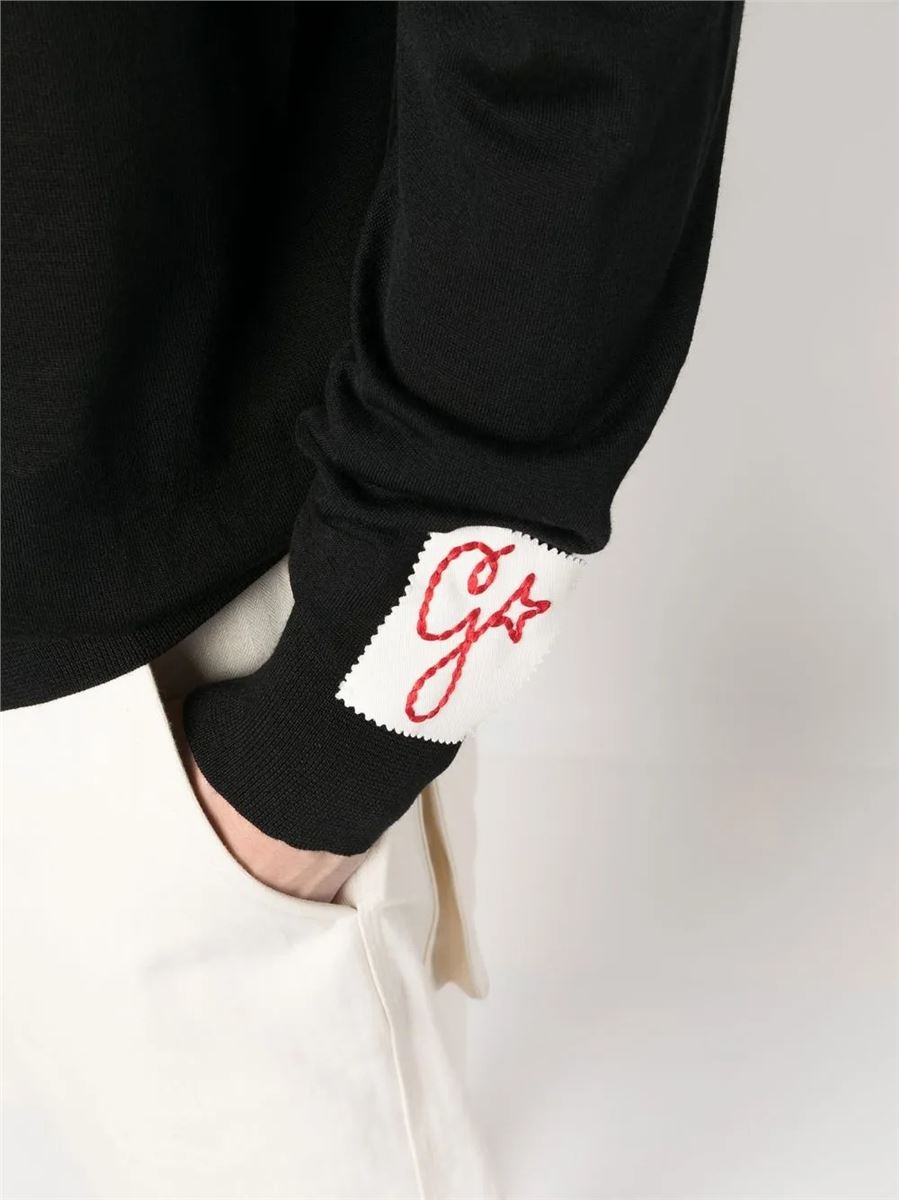 Virgin wool polo shirt-GOLDEN GOOSE-Verso