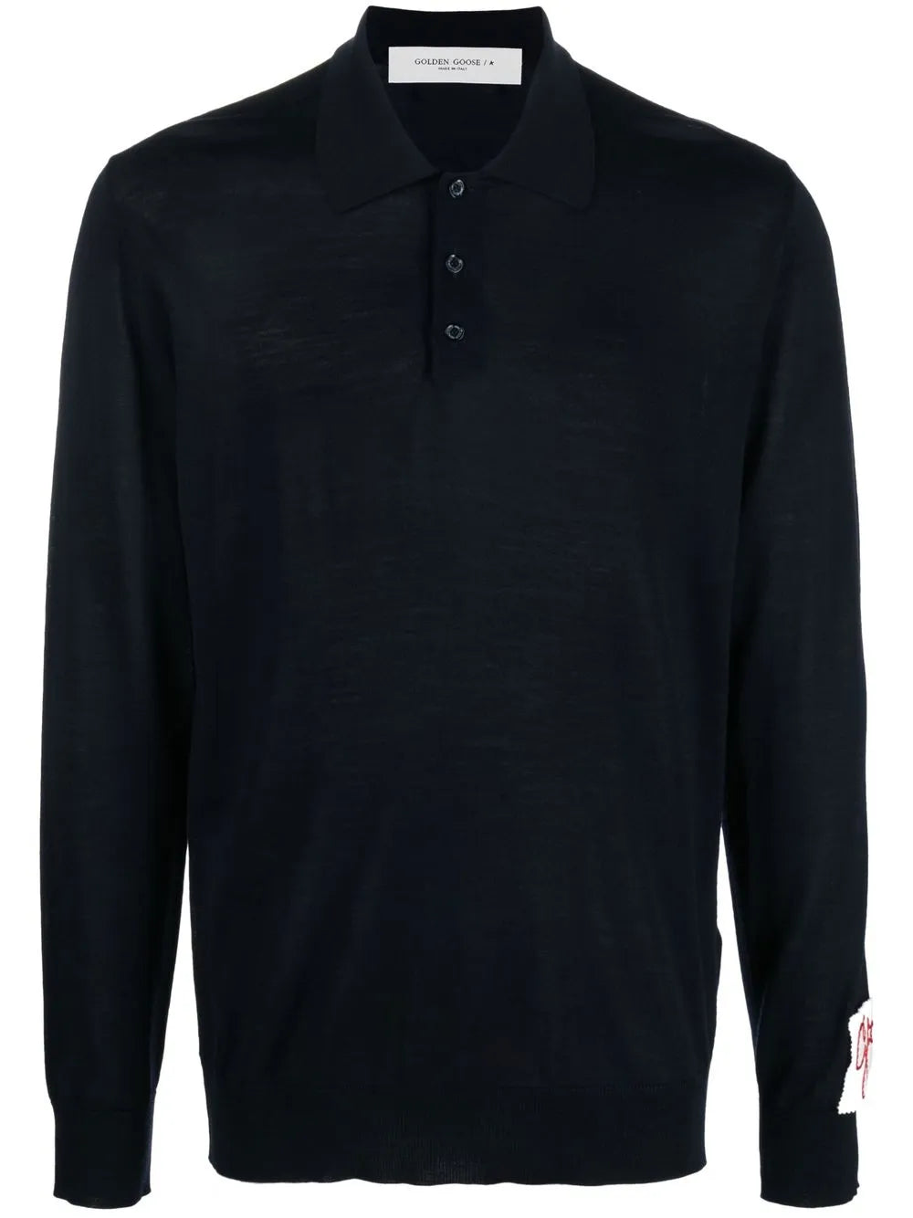 Virgin wool polo shirt-GOLDEN GOOSE-Verso