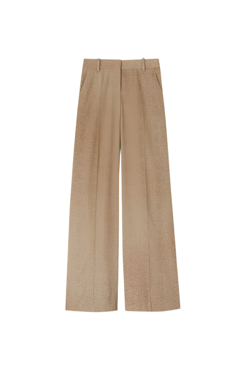 VISCOSE PALAZZO TROUSERS WITH HERRINGBONE PATTERN IN SHADES OF BROWN-ERMANNO SCERVINO-Verso