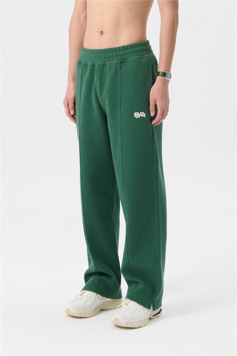 waffle knit straight leg sweatpants-SUMMER GAMES-Verso