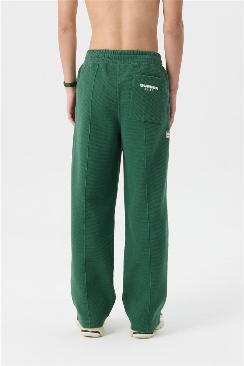 waffle knit straight leg sweatpants-SUMMER GAMES-Verso