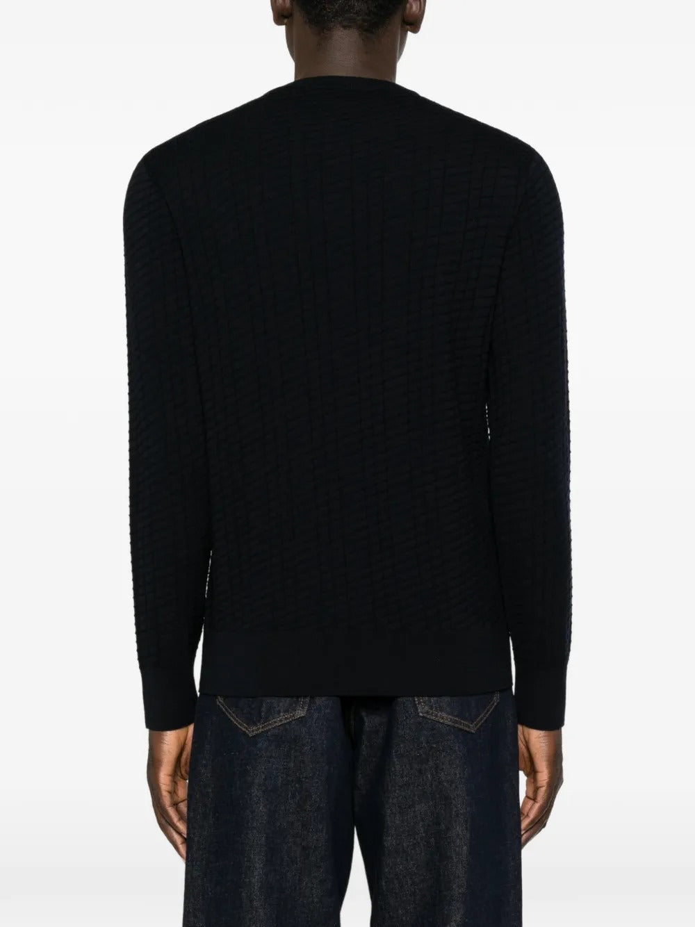 Waffle-knit sweater-GIORGIO ARMANI-Verso