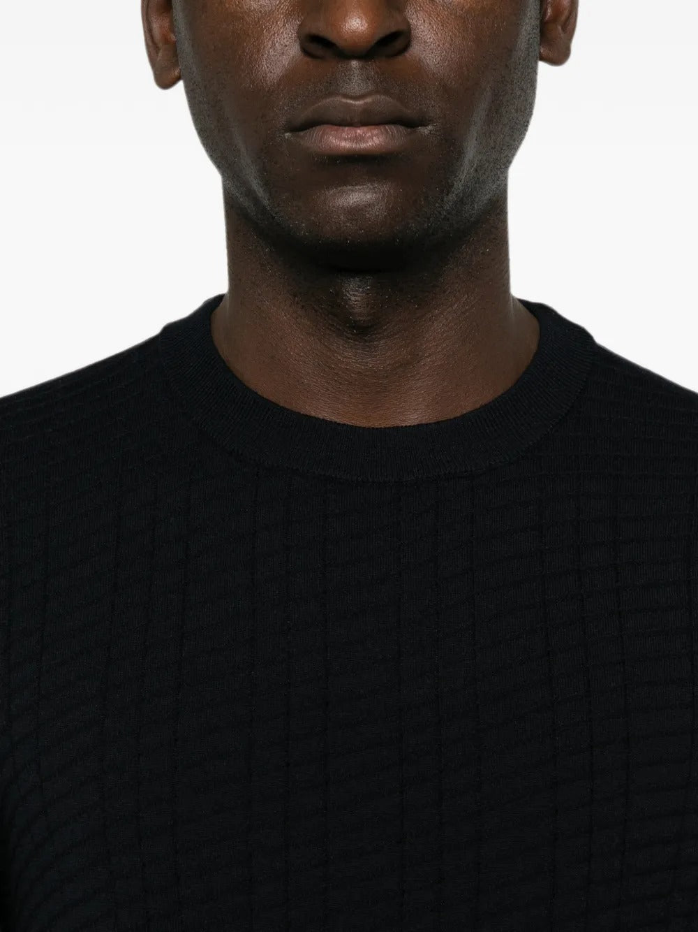 Waffle-knit sweater-GIORGIO ARMANI-Verso