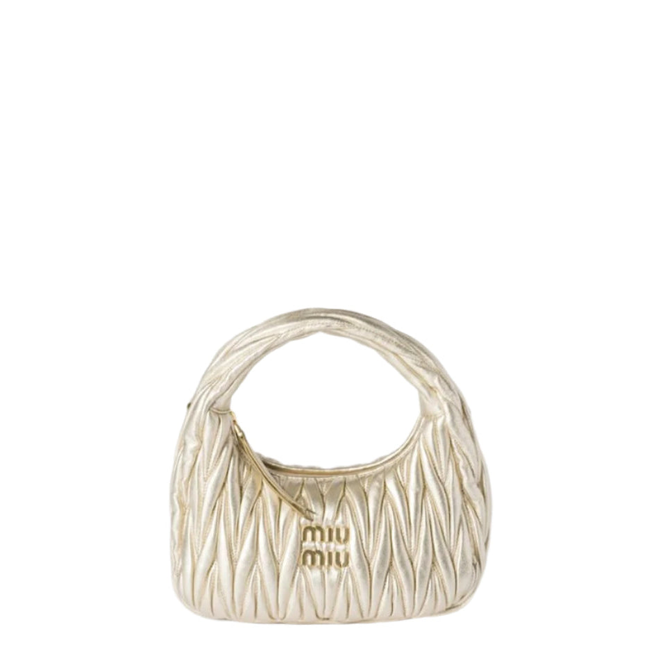 WANDER MATELASSÉ NAPPA LEATHER HOBO BAG -  MIU MIU -  Verso