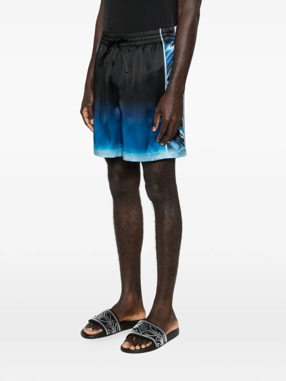 Warped logo silk shorts-CASABLANCA-Verso