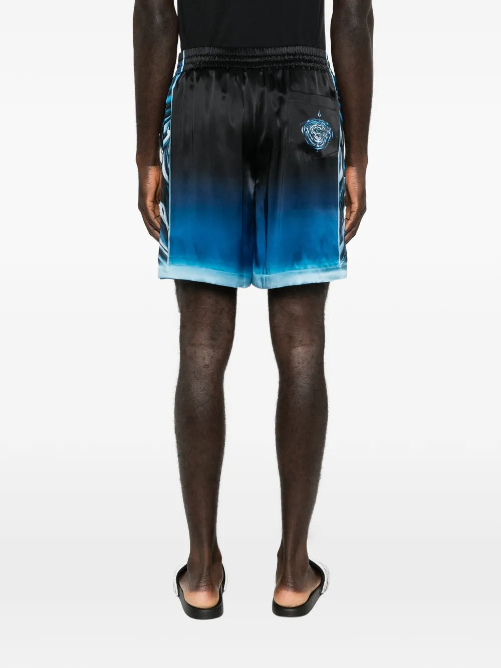 Warped logo silk shorts-CASABLANCA-Verso