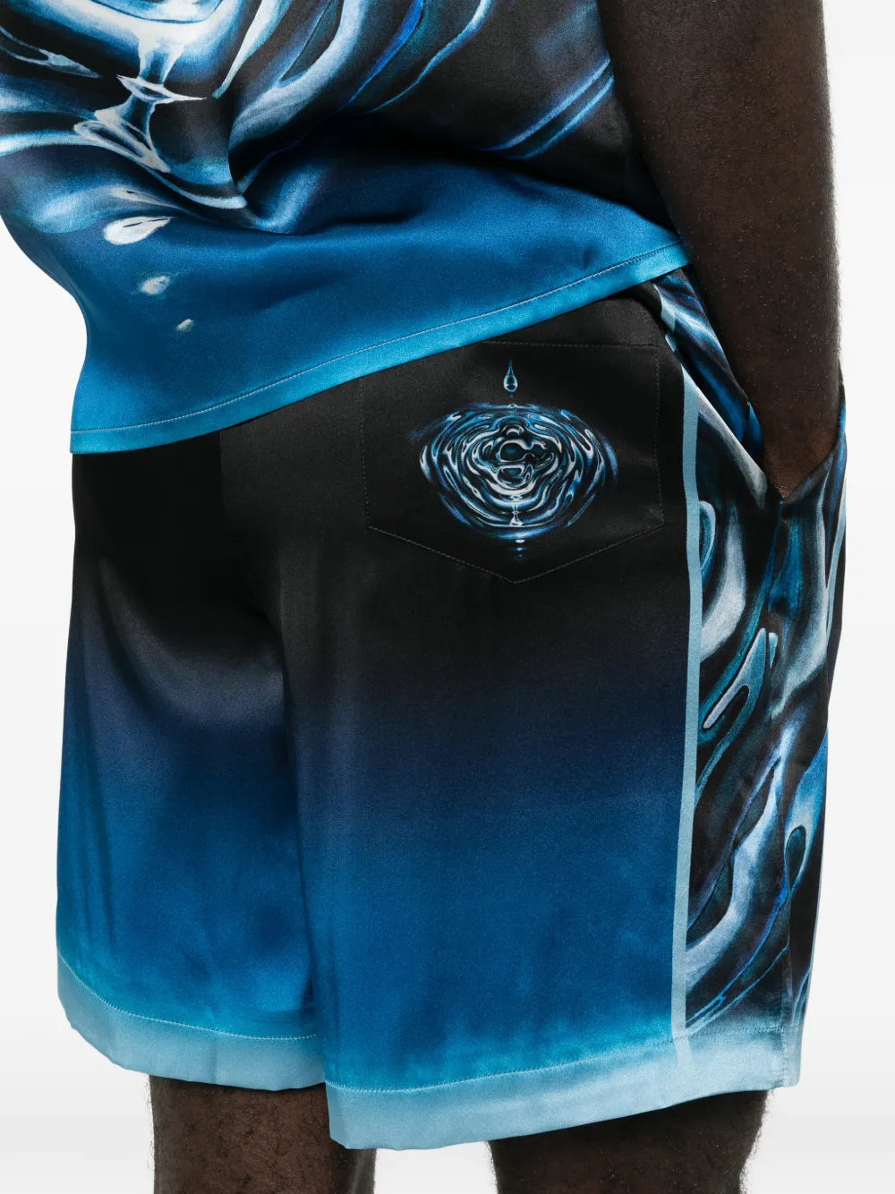 Warped logo silk shorts-CASABLANCA-Verso