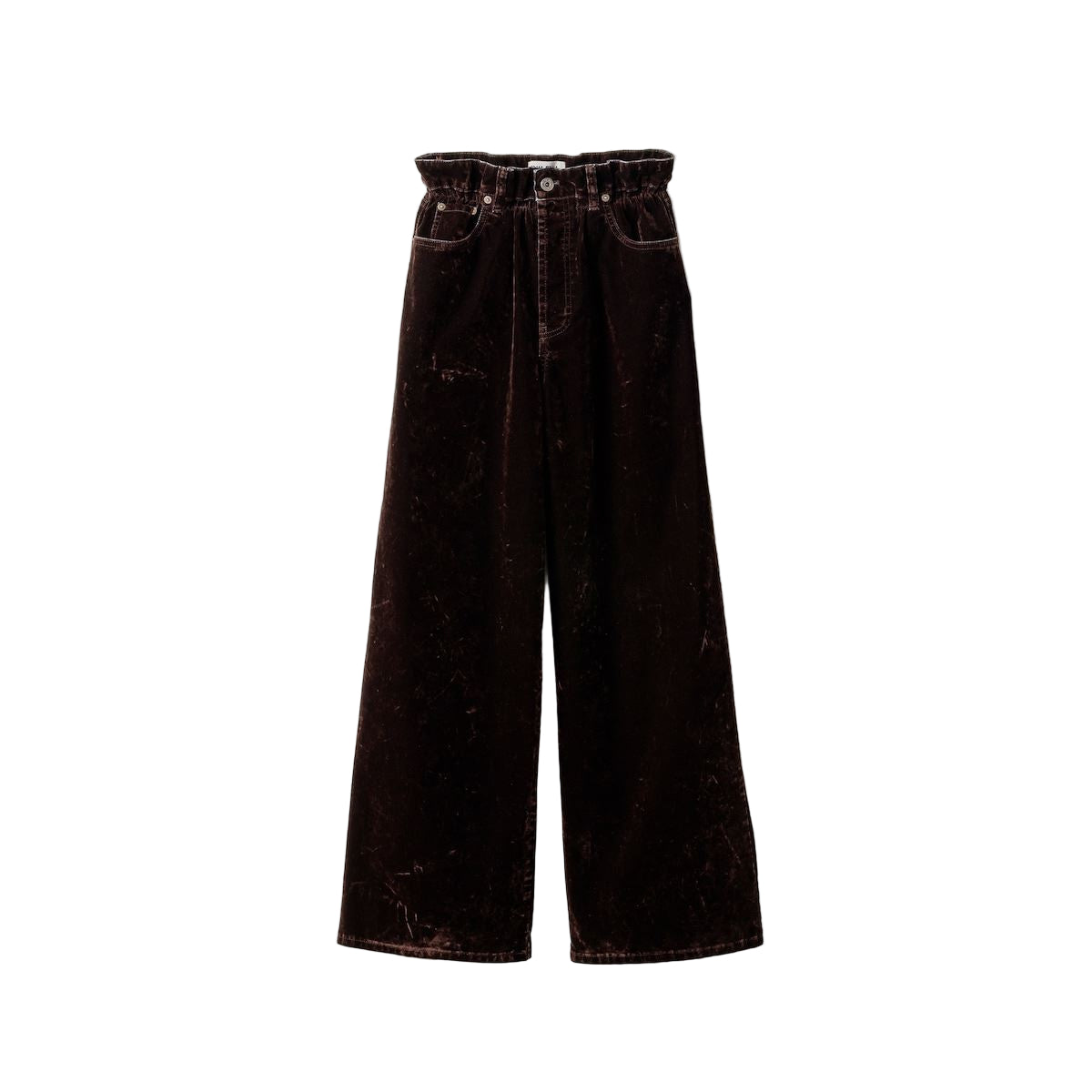 washed flocked chambray pants-MIU MIU-Verso