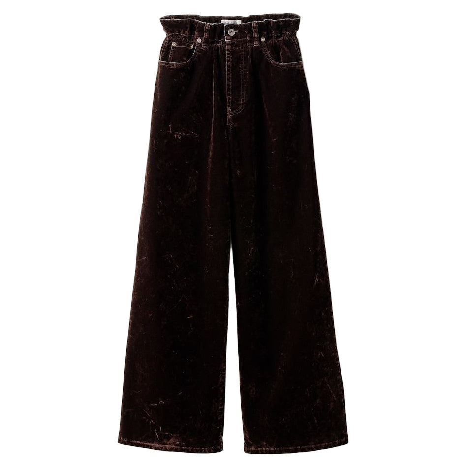 washed flocked chambray pants-MIU MIU-Verso