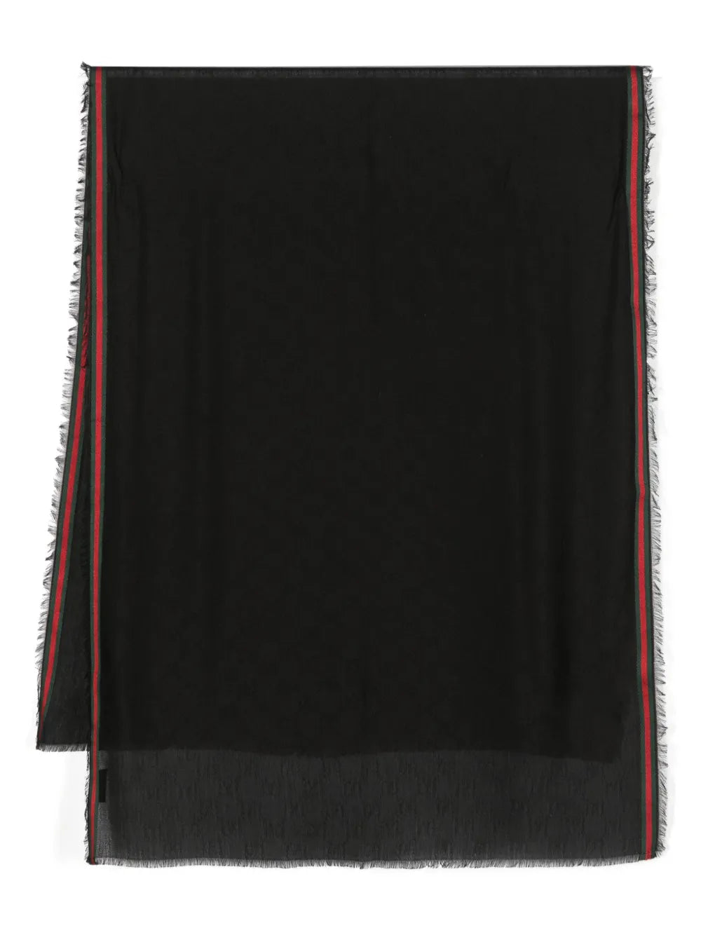 Web-stripe frayed scarf-GUCCI-Verso