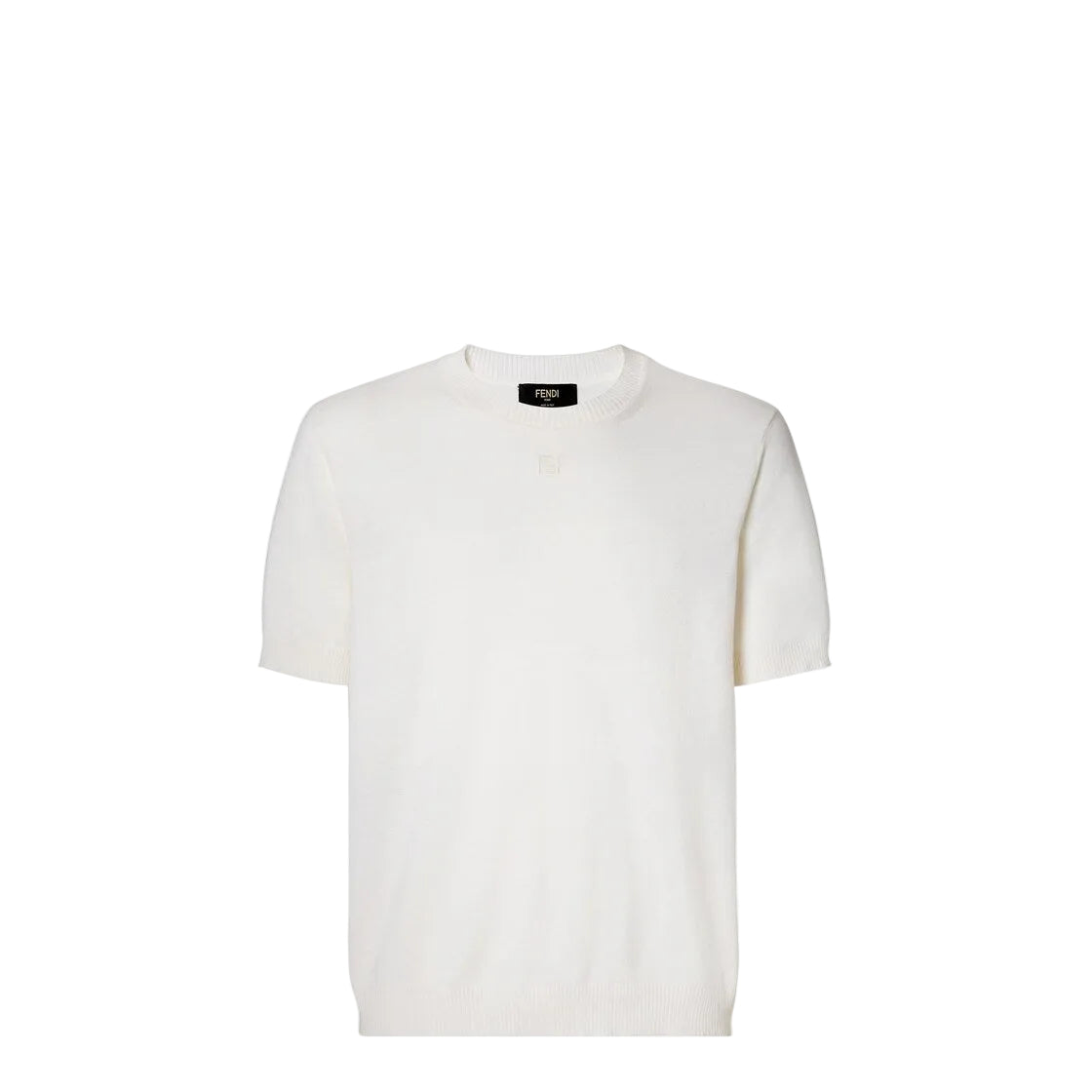 White cotton and cashmere jumper-FENDI-Verso