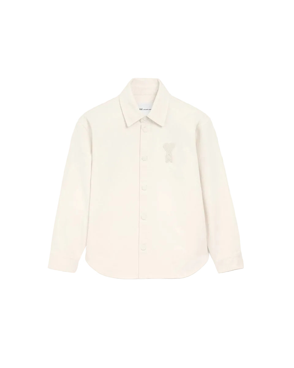 White cotton knitted ami de coeur overshirt-AMI-306629-XXS-Verso