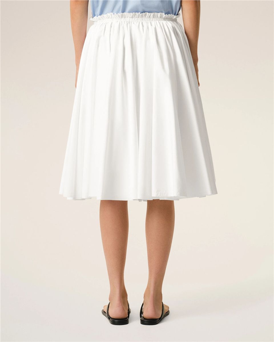 White cotton midi corolla skirt-AMI-Verso