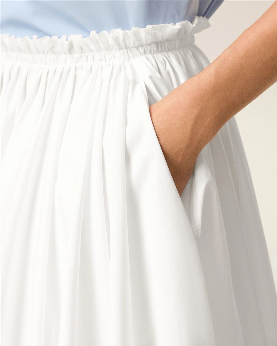 White cotton midi corolla skirt-AMI-Verso