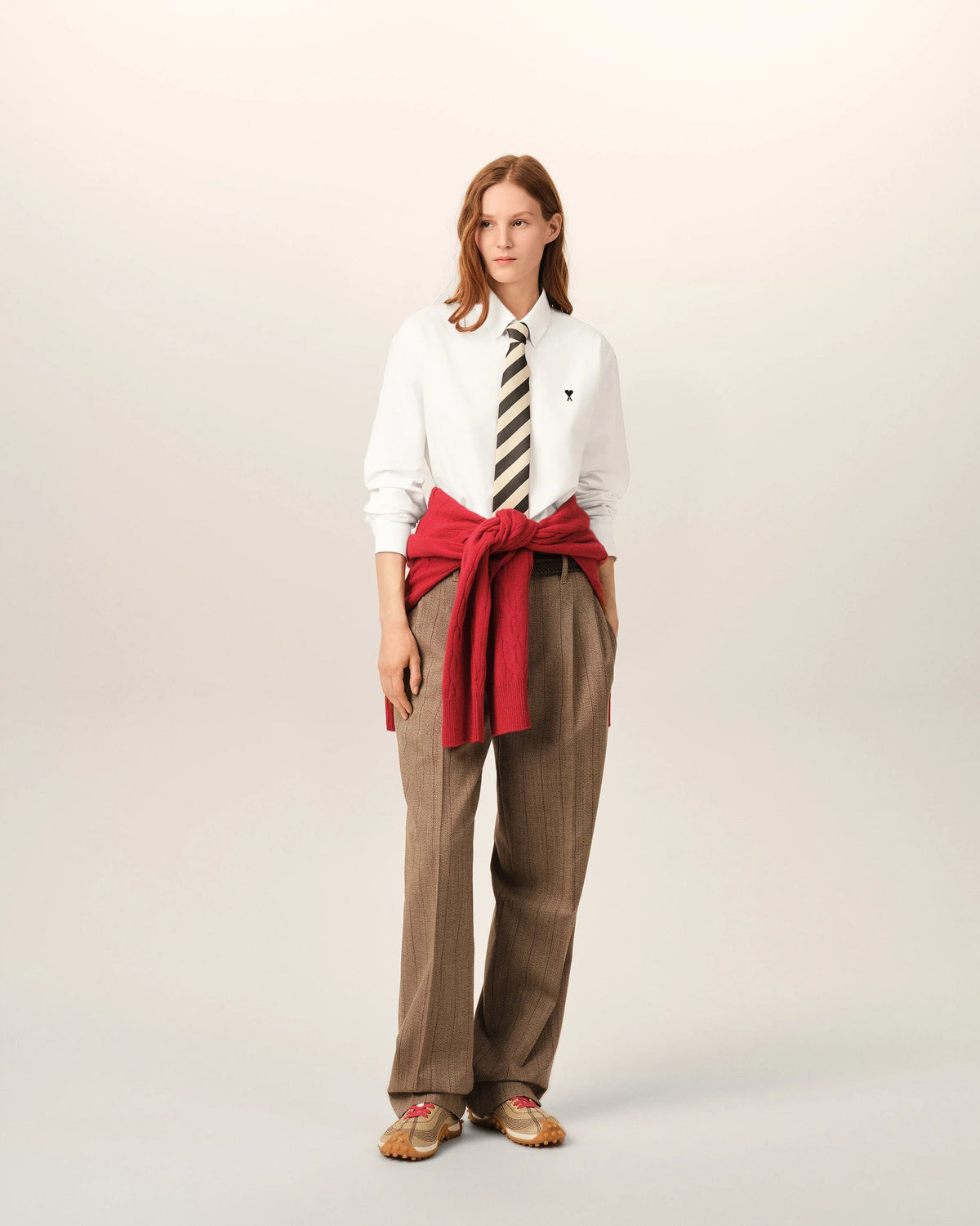 White cotton shirt with ami de coeur-AMI-Verso