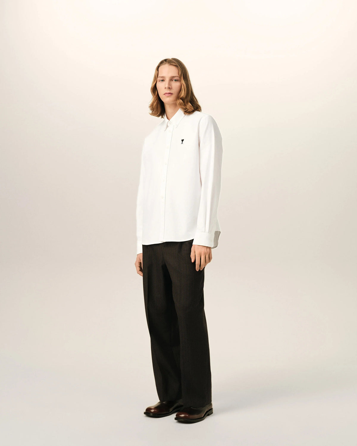 White cotton shirt with ami de coeur-AMI-Verso