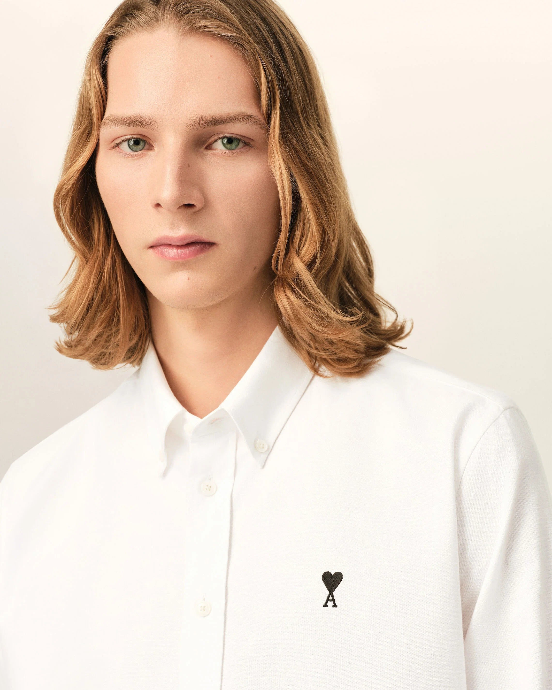 White cotton shirt with ami de coeur-AMI-Verso