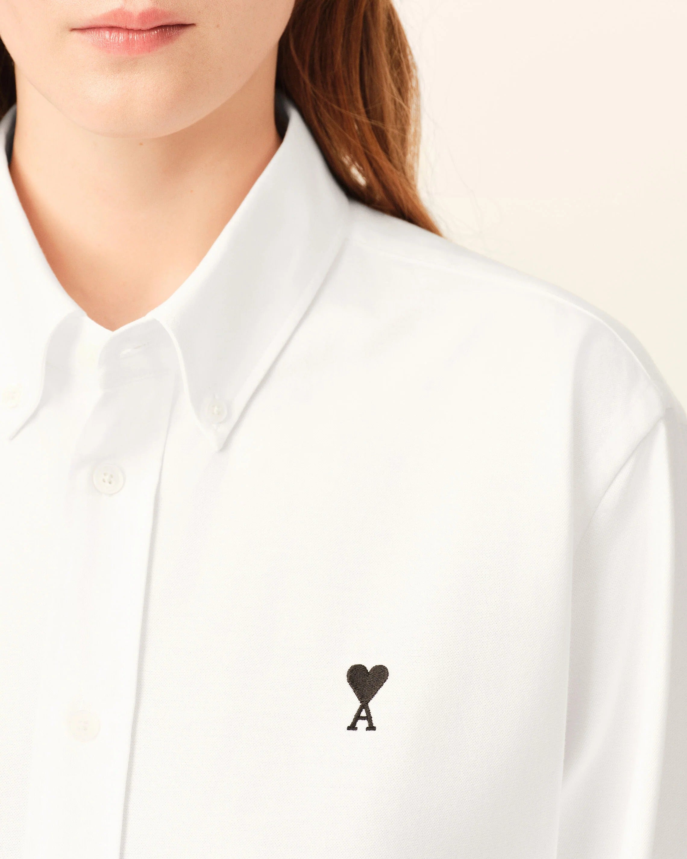 White cotton shirt with ami de coeur-AMI-Verso
