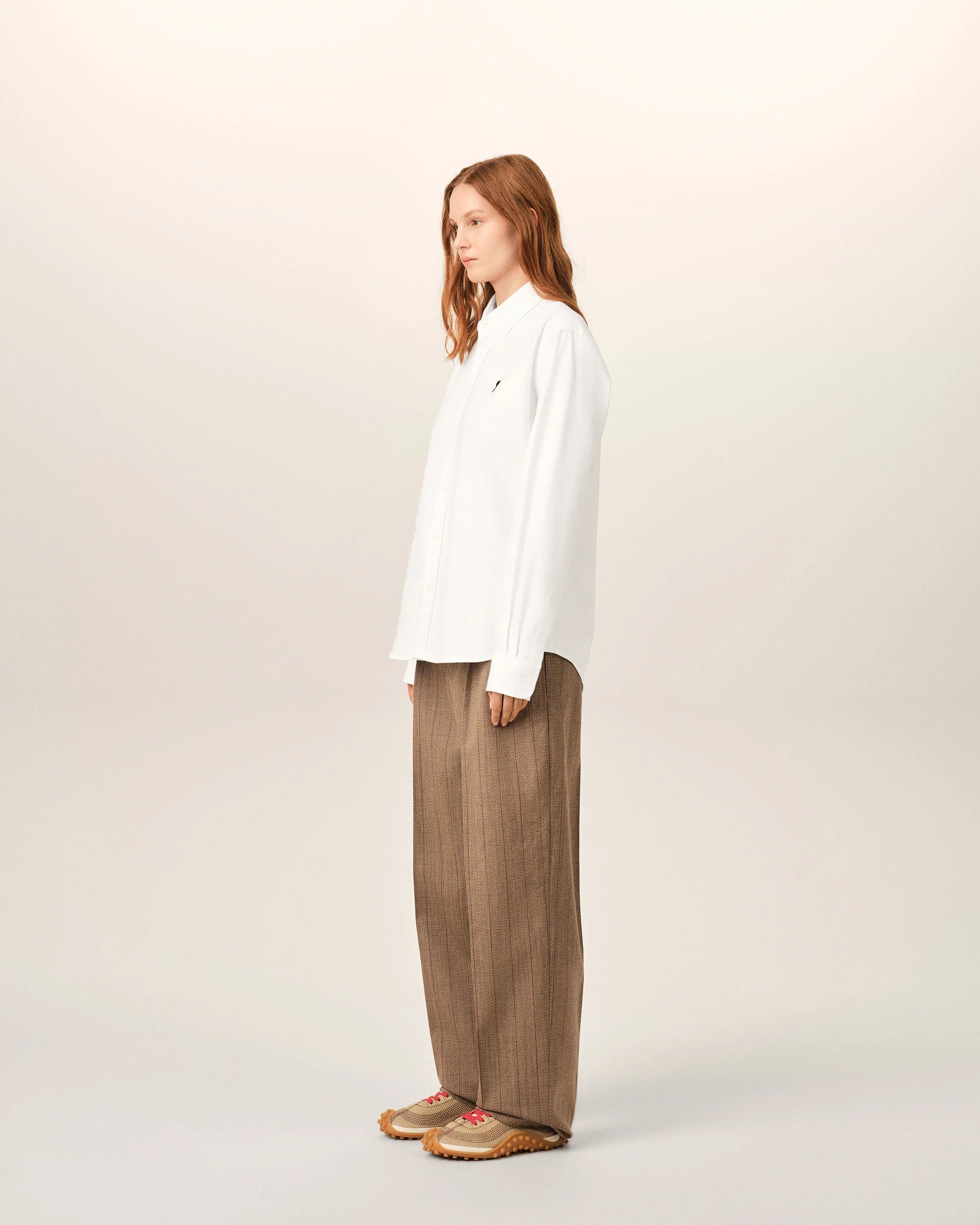 White cotton shirt with ami de coeur-AMI-Verso