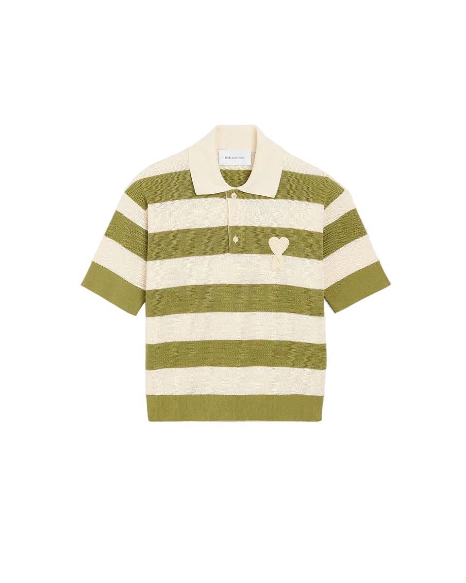 White cotton short sleeves ami de coeur polo-AMI-306641-XXS-Verso