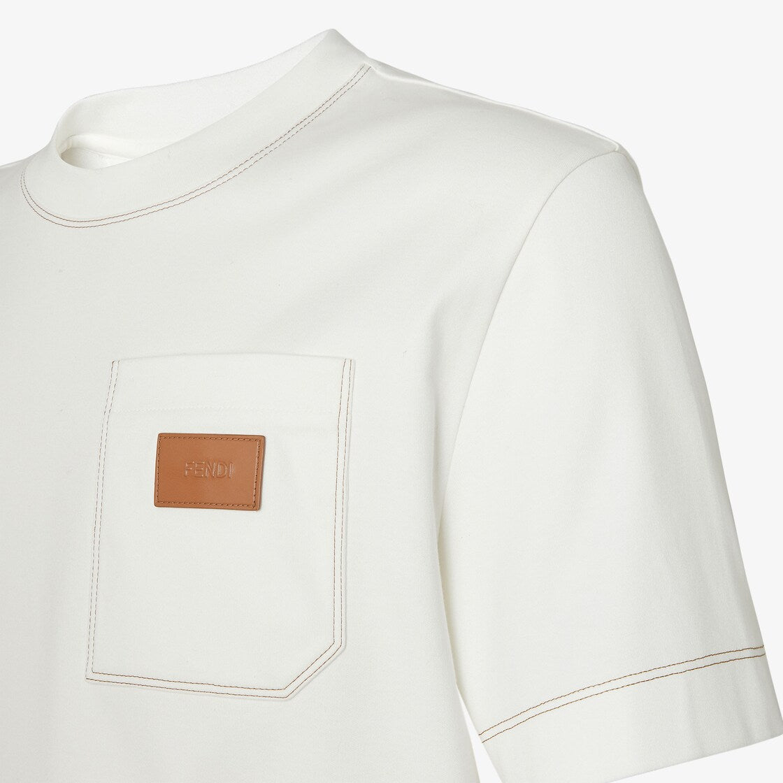 White cotton t-shirt-FENDI-Verso