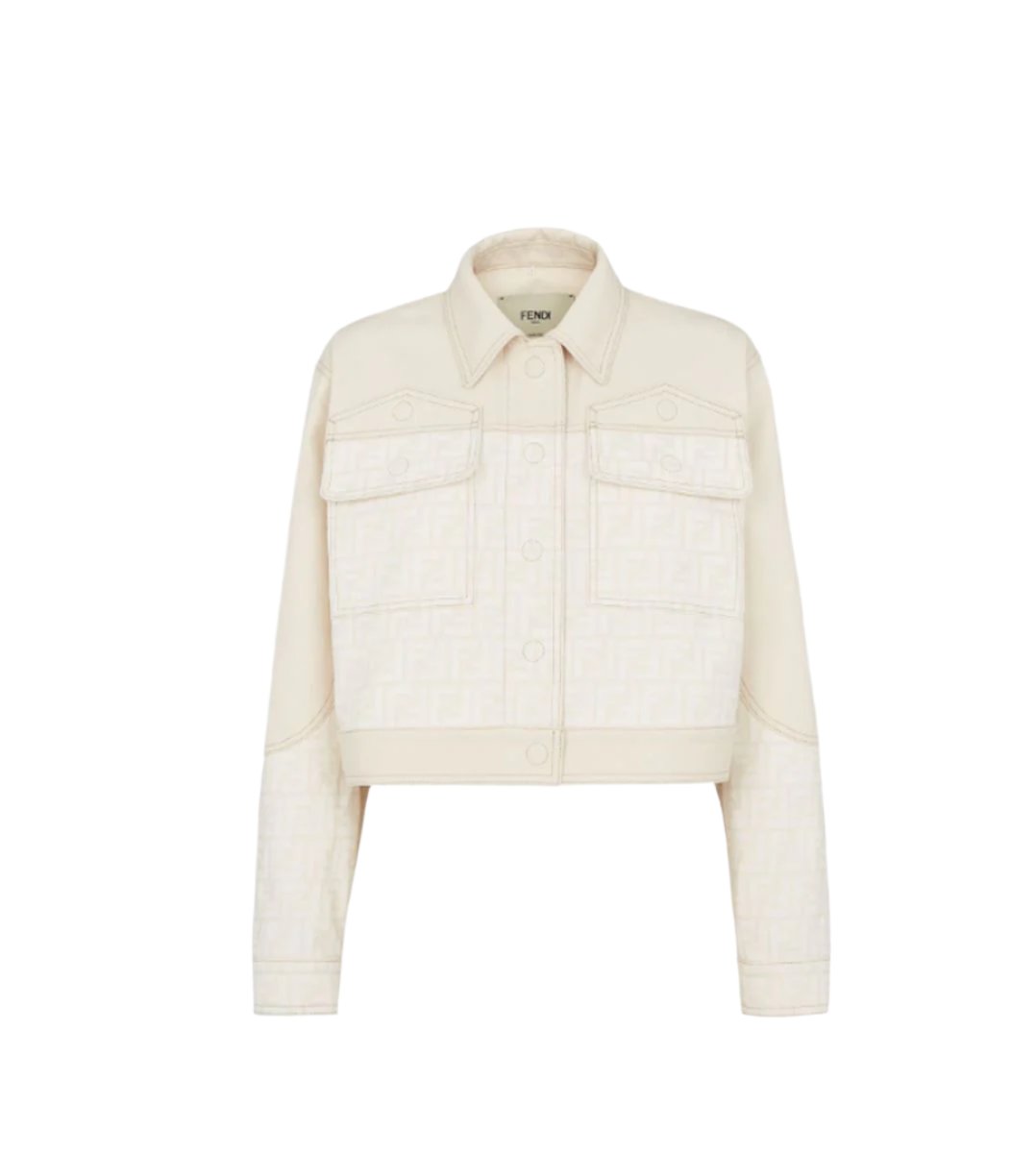 WHITE FF DENIM JACKET -  FENDI -  Verso
