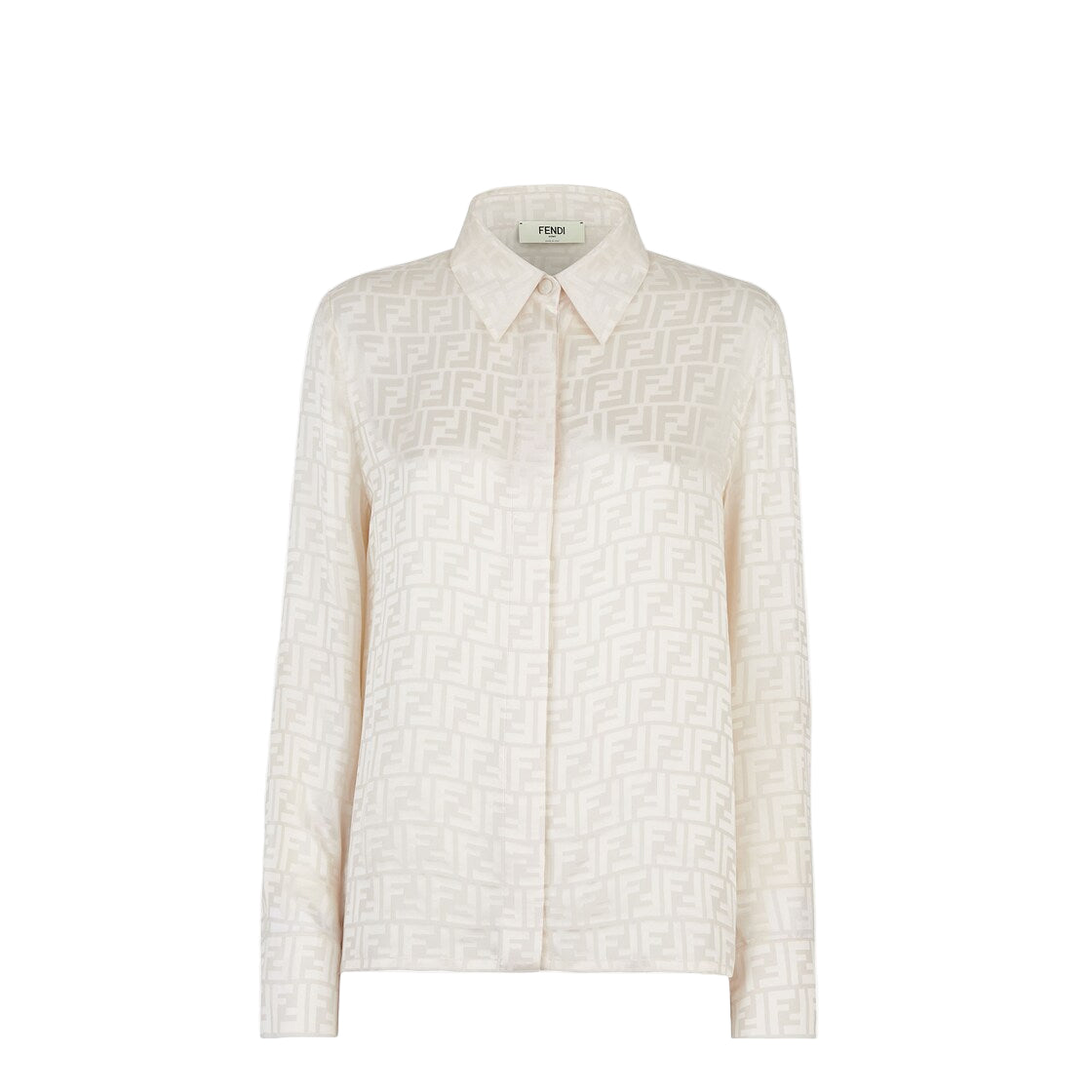 White FF Silk Shirt-FENDI-Verso