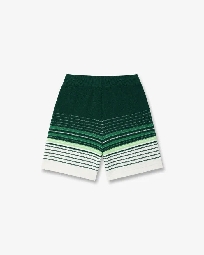 White & green boucle stripe shorts-CASABLANCA-Verso