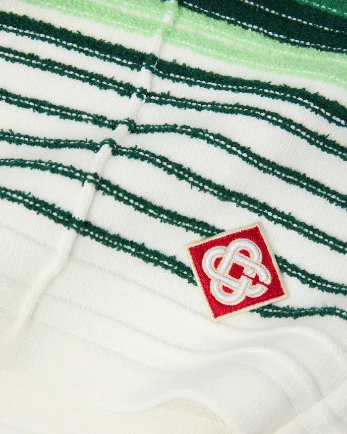 White & green boucle stripe shorts-CASABLANCA-Verso