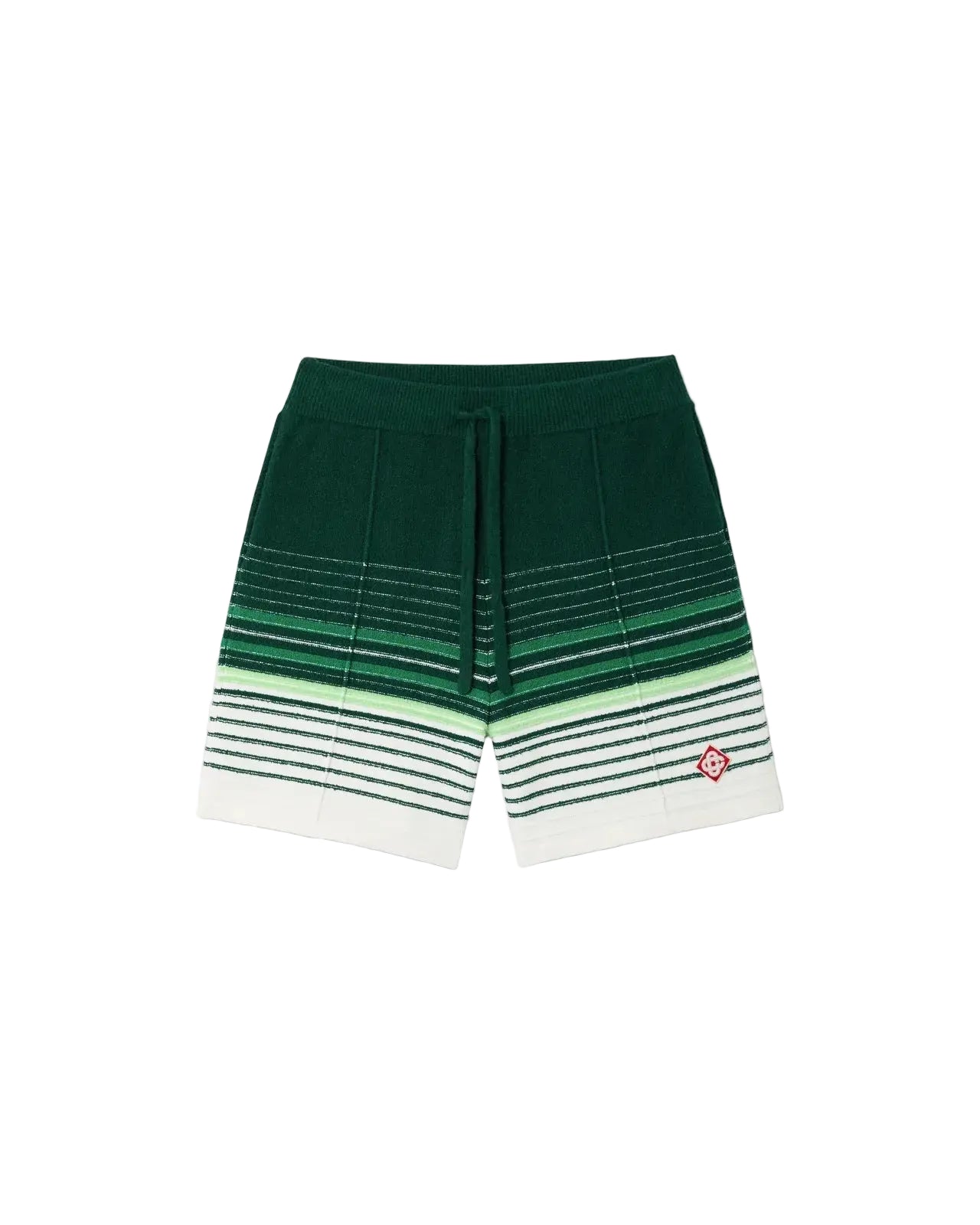 White & green boucle stripe shorts-CASABLANCA-Verso
