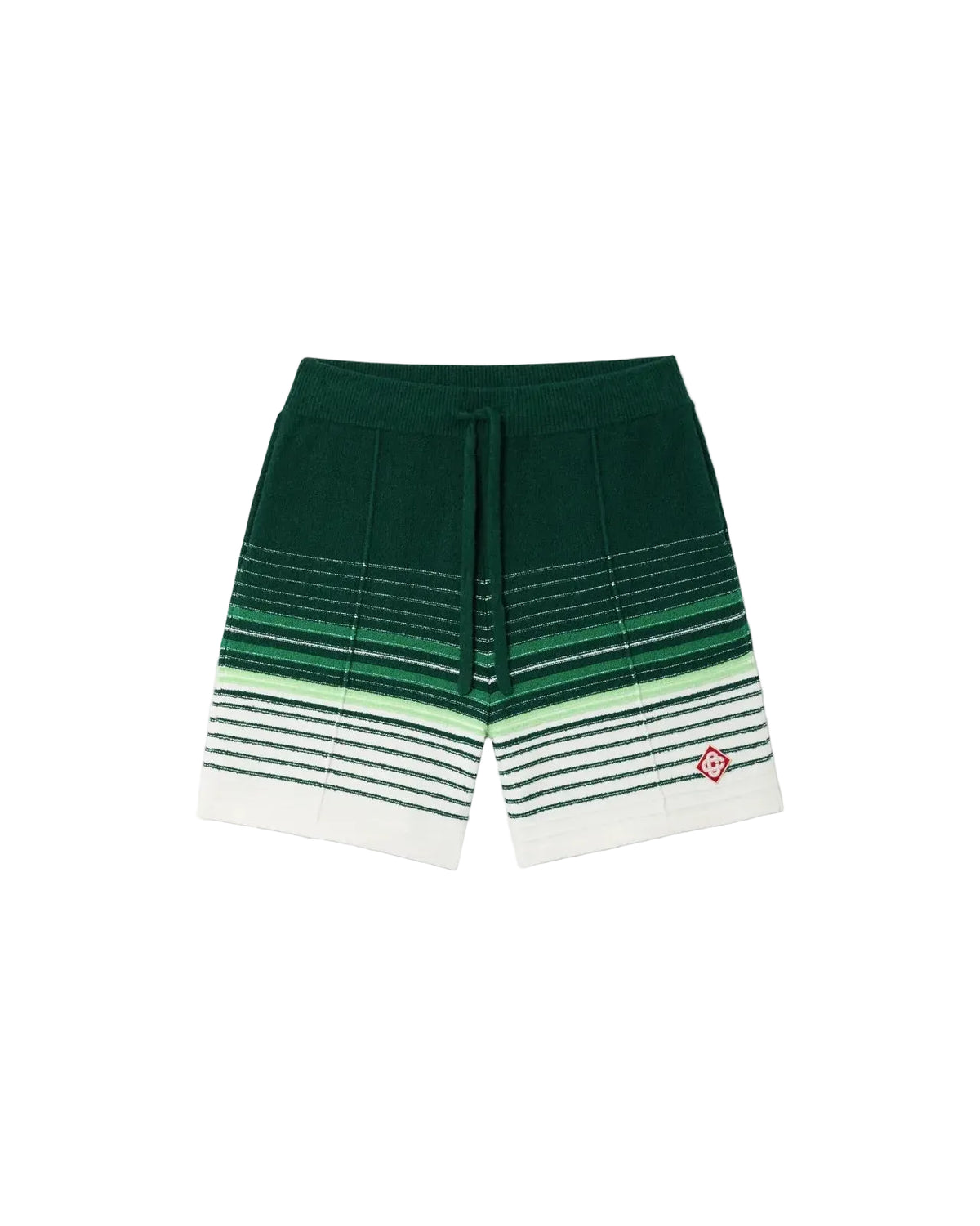 White & green boucle stripe shorts-CASABLANCA-Verso