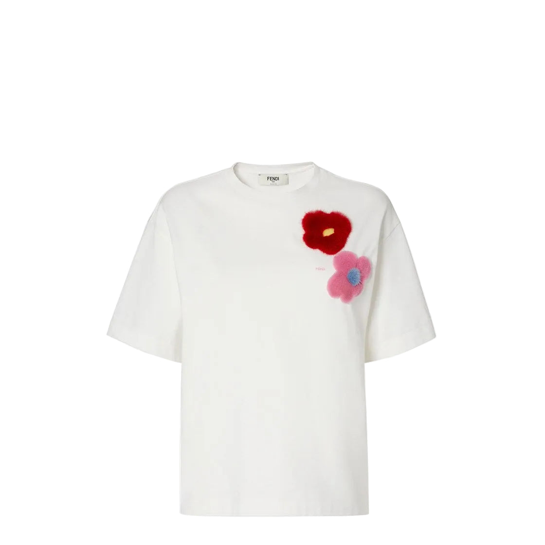 White Jersey T-shirt-FENDI-Verso