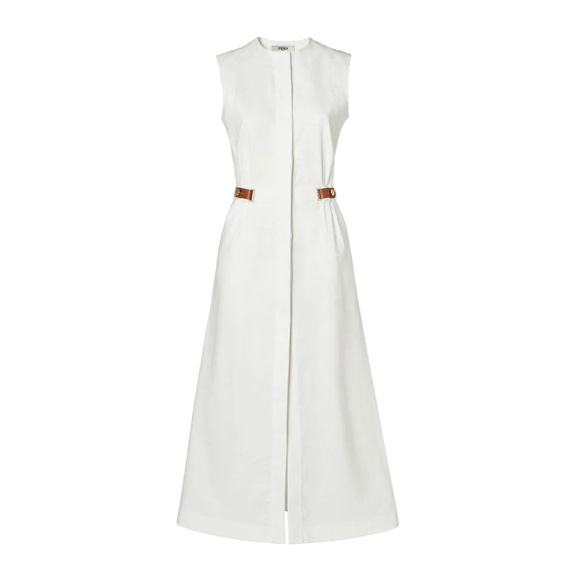 White linen dress-FENDI-309218-40-Verso