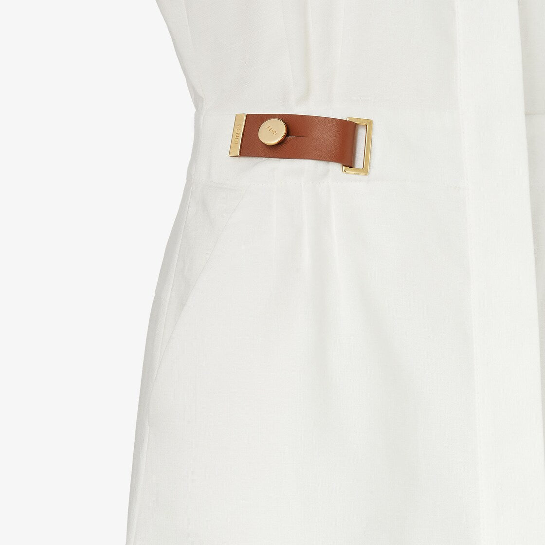 White linen dress-FENDI-Verso