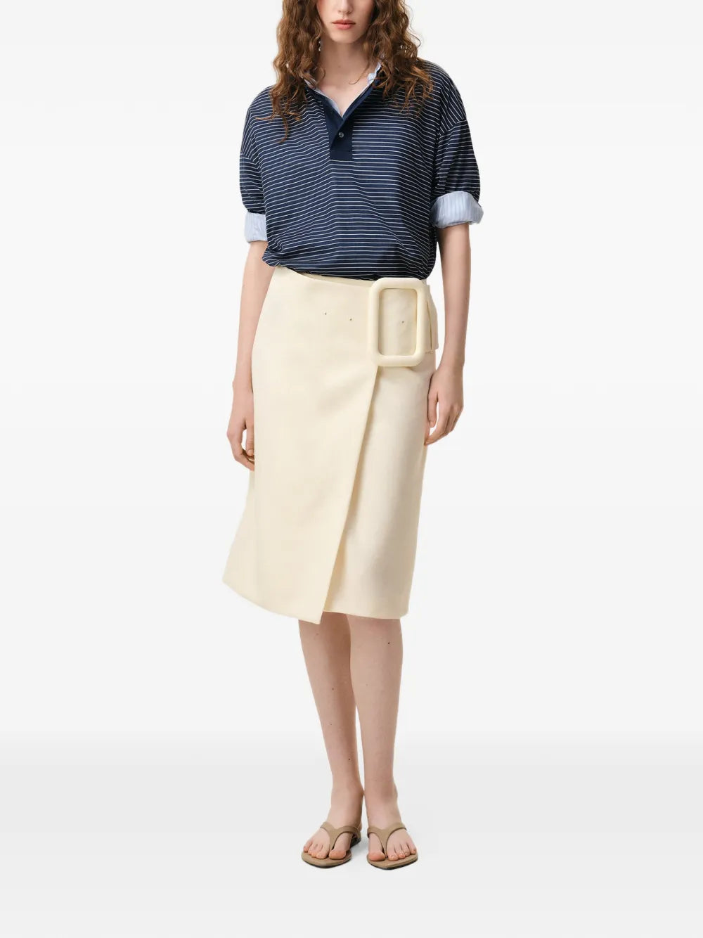 Paris buckle belted midi skirt-AMI-Verso