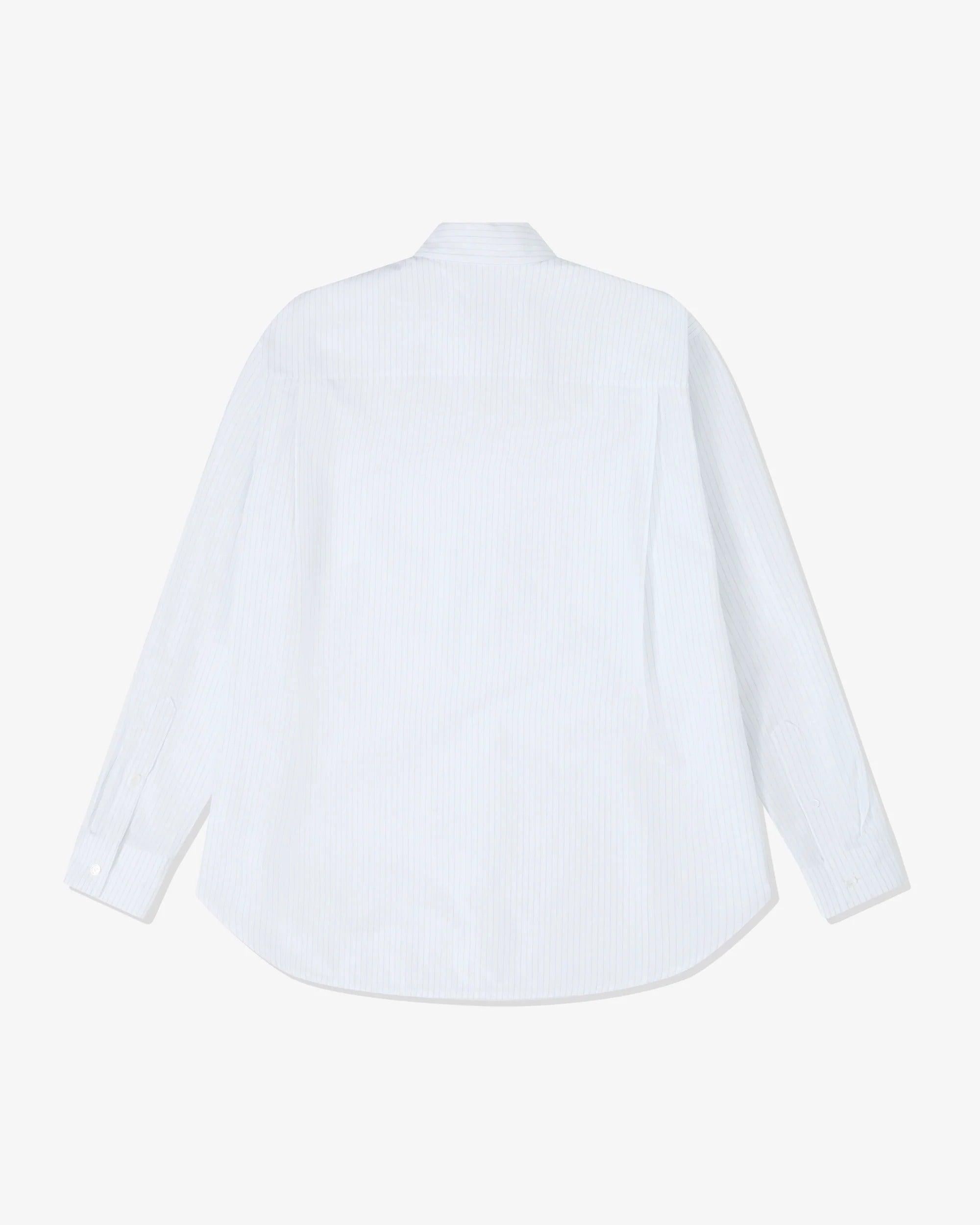White pinstriped cotton shirt-BOTTEGA VENETA-Verso