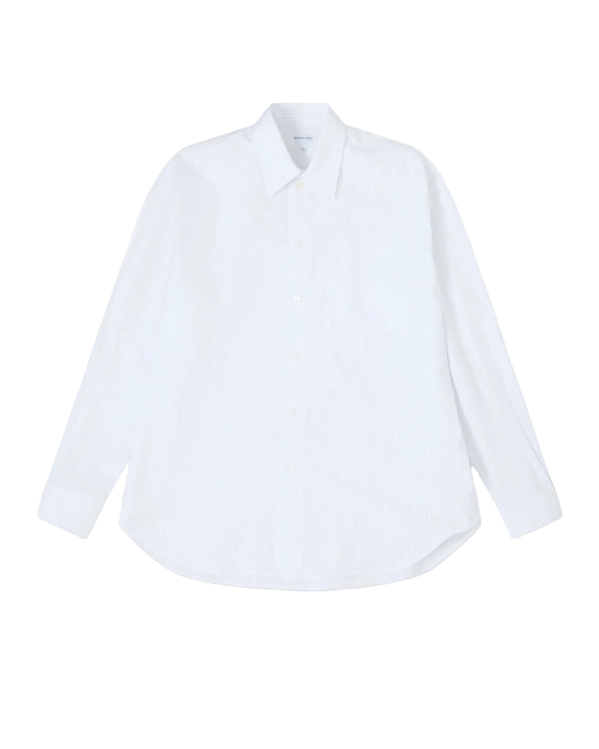 White pinstriped cotton shirt-BOTTEGA VENETA-Verso