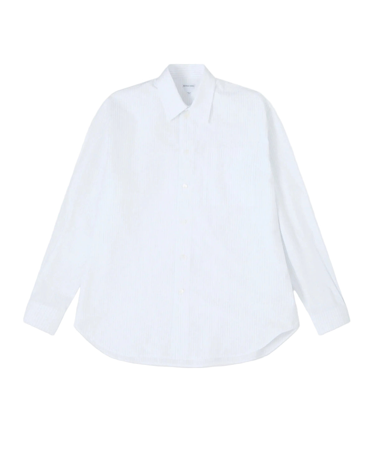 White pinstriped cotton shirt-BOTTEGA VENETA-Verso